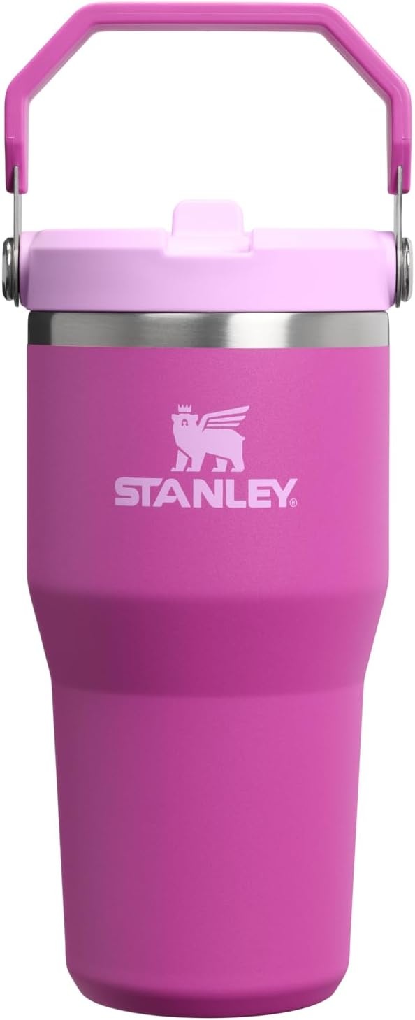 image:imageSTANLEY IceFlow 20 Flip Straw Tumbler with Handle 30 oz Twist On Lid and Flip Up Straw Leak Resistant Water Bottle Insulated Stainless Steel BPAFree Team Dark Green RedDark Blossom