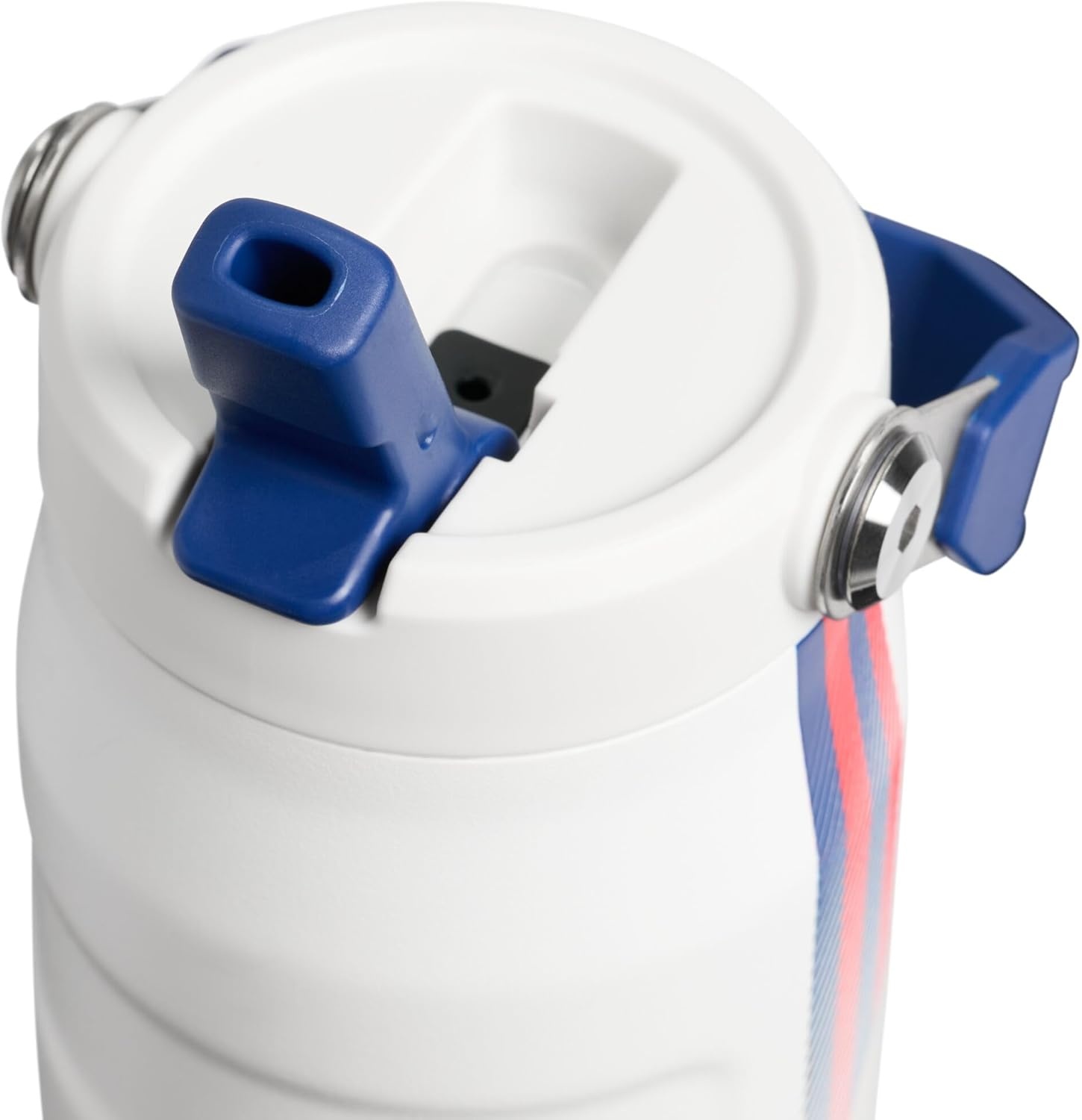 image:imageSTANLEY IceFlow Flip Straw 20 Water Bottle 24 oz BuiltIn Straw with Larger Opening Lightweight and Leak Resistant Insulated Stainless Steel BPAFree Team White Dark Blue