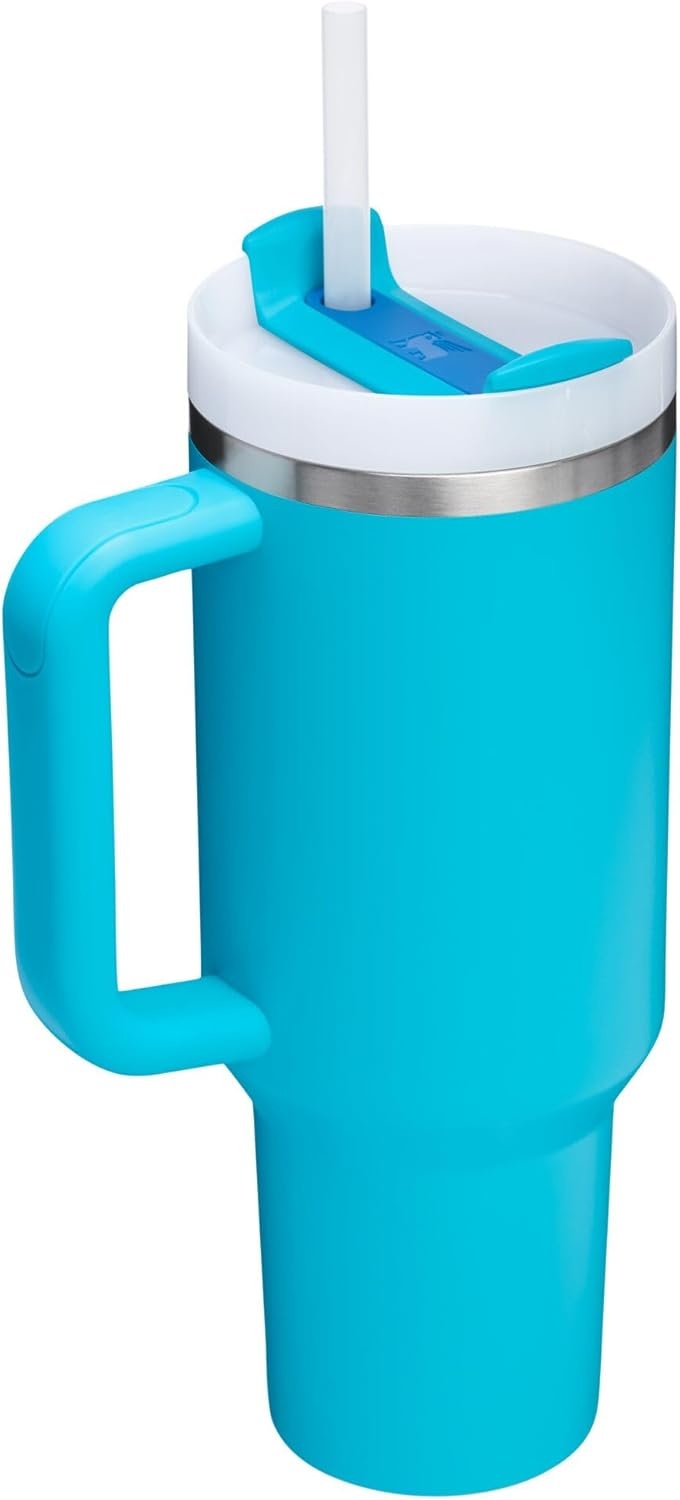 image:imageSTANLEY Quencher H20 Tumbler with Handle and Straw 40 oz Flowstate 3Position Lid Cup Holder Compatible for Travel Insulated Stainless Steel Cup BPAFree Chili Red FireworksSplash
