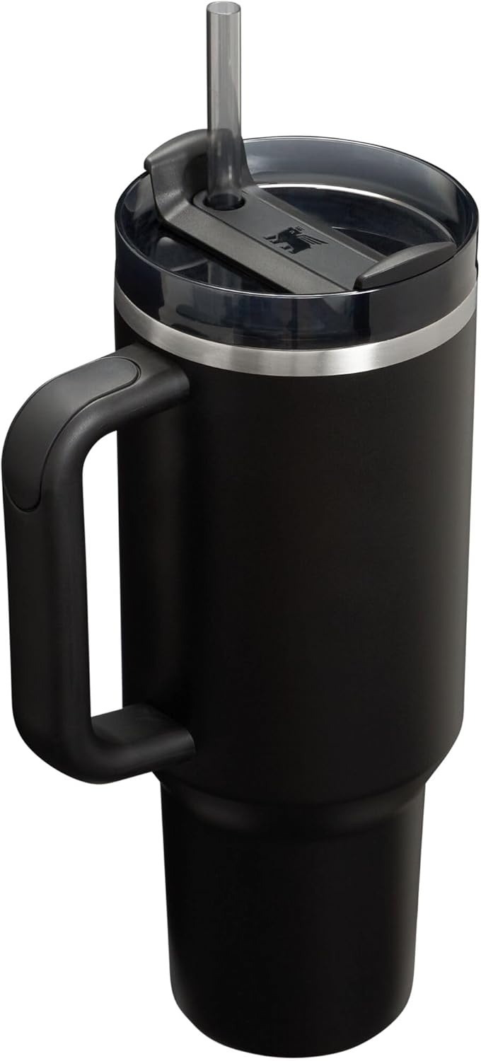 image:imageSTANLEY Quencher H20 Tumbler with Handle and Straw 40 oz Flowstate 3Position Lid Cup Holder Compatible for Travel Insulated Stainless Steel Cup BPAFree Chili Red FireworksBlack 20
