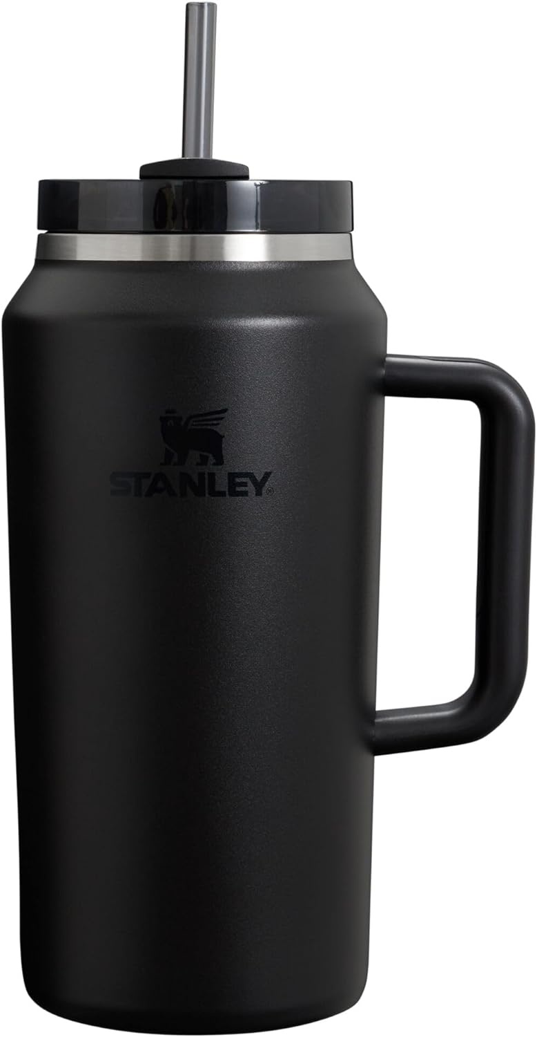 image:imageSTANLEY Quencher H20 Tumbler with Handle and Straw 40 oz Flowstate 3Position Lid Cup Holder Compatible for Travel Insulated Stainless Steel Cup BPAFree Chili Red FireworksBlack 20