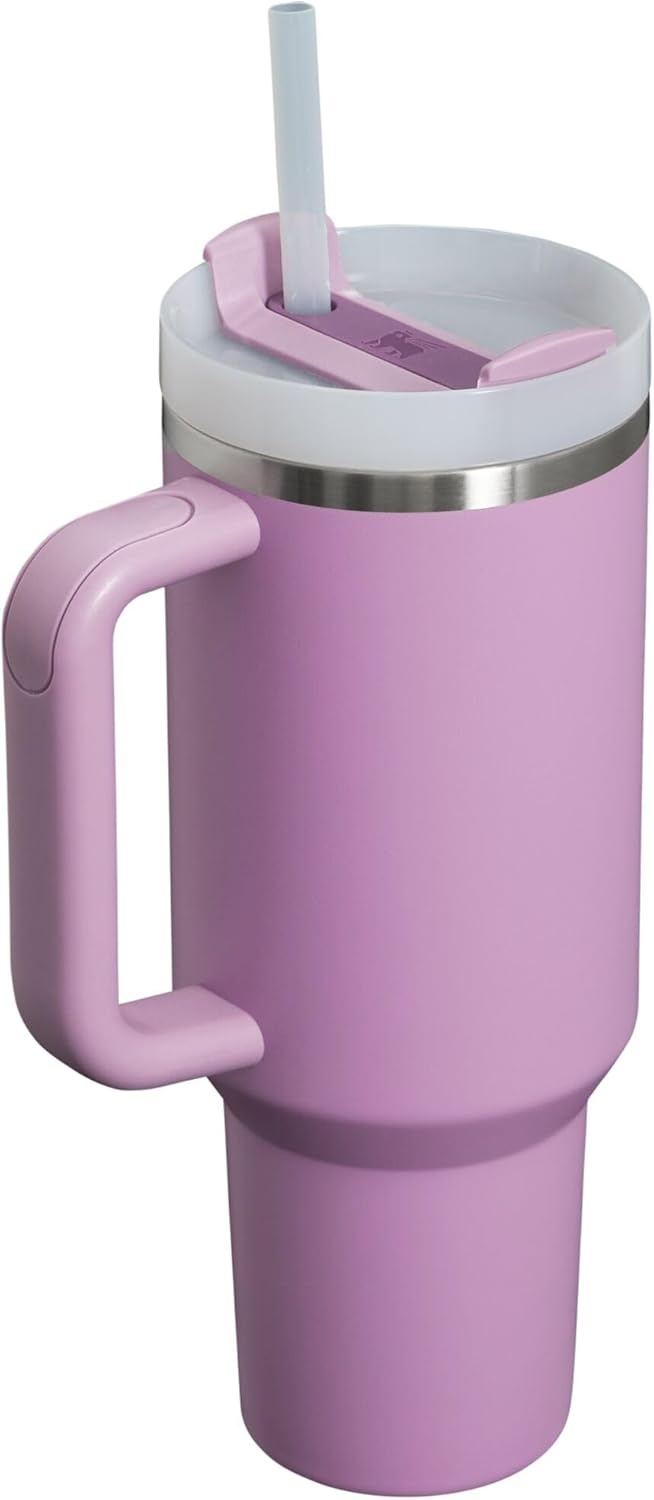 image:imageSTANLEY Quencher H20 Tumbler with Handle and Straw 40 oz Flowstate 3Position Lid Cup Holder Compatible for Travel Insulated Stainless Steel Cup BPAFree Chili Red FireworksLilac