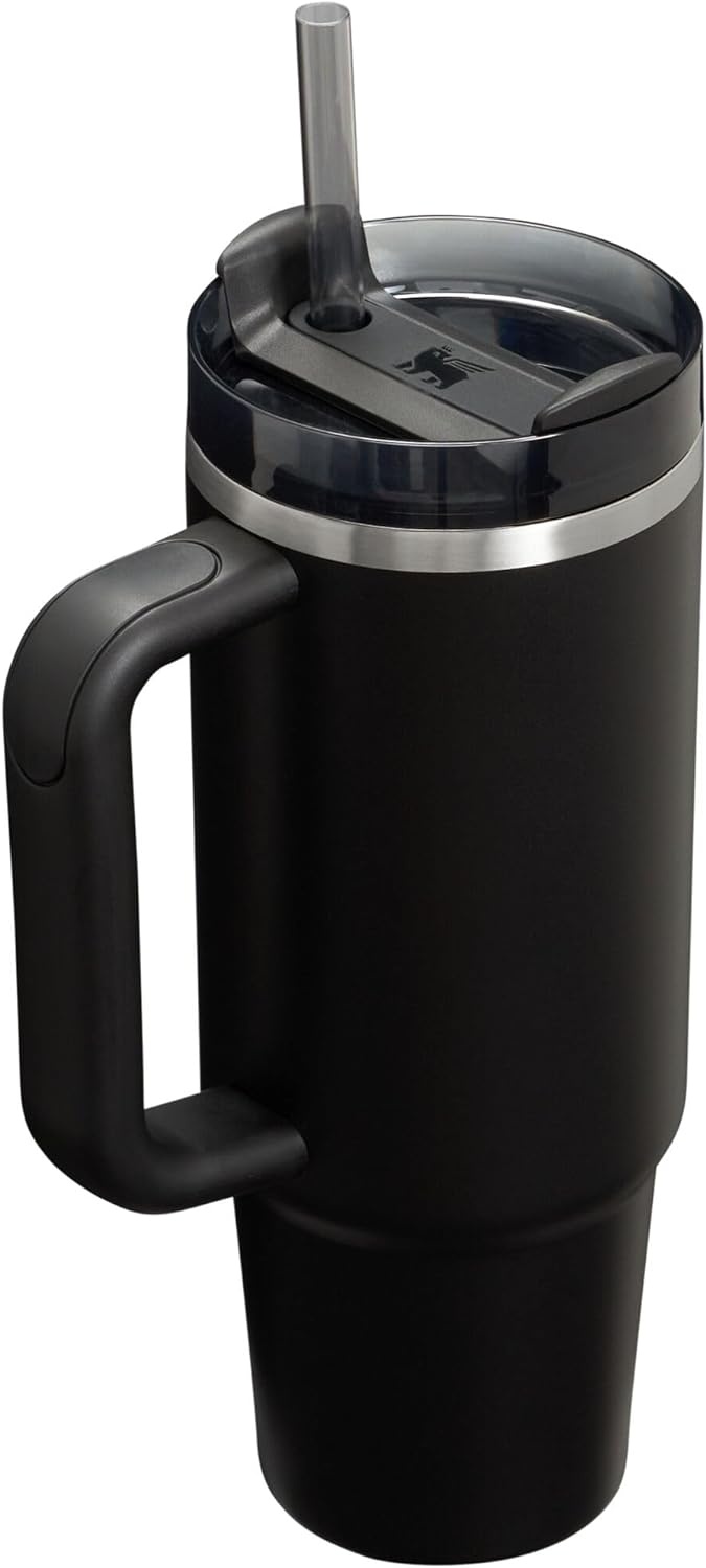 image:imageSTANLEY Quencher H20 Tumbler with Handle and Straw 40 oz Flowstate 3Position Lid Cup Holder Compatible for Travel Insulated Stainless Steel Cup BPAFree Chili Red FireworksBlack 20