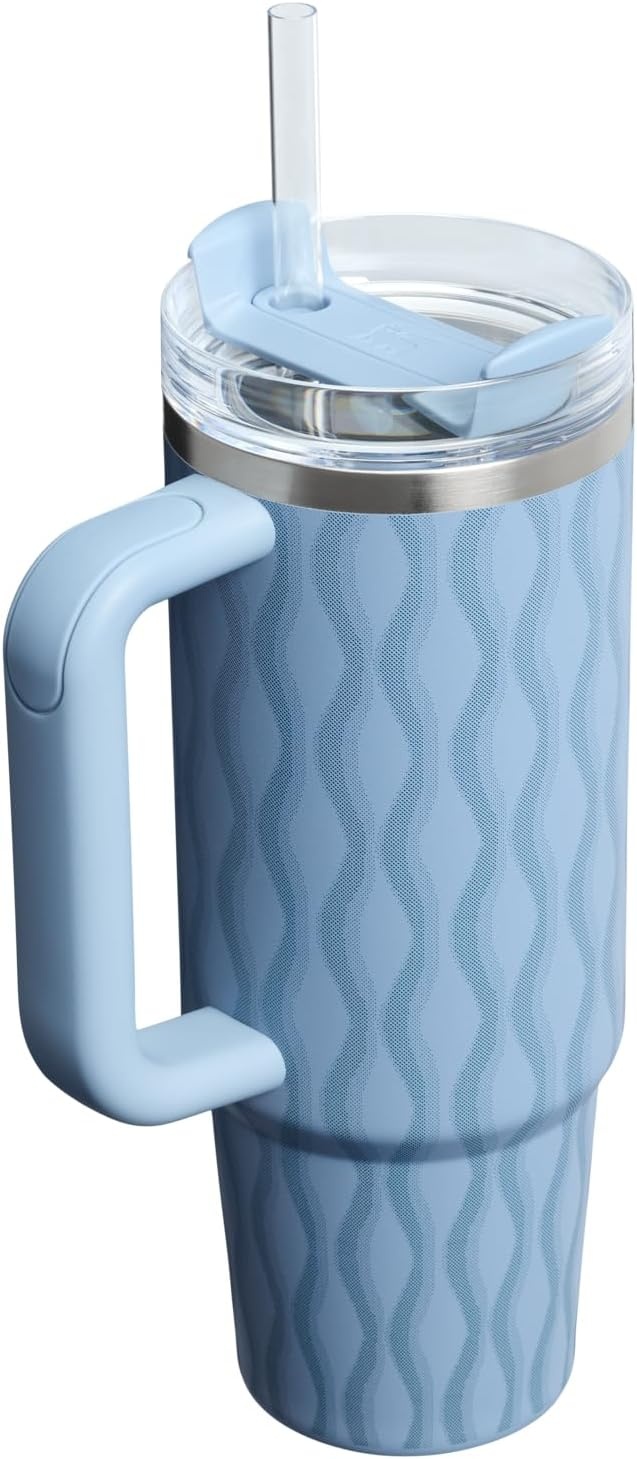 image:imageSTANLEY Quencher H20 Tumbler with Handle and Straw 40 oz Flowstate 3Position Lid Cup Holder Compatible for Travel Insulated Stainless Steel Cup BPAFree Chili Red FireworksSlate Blue Drift