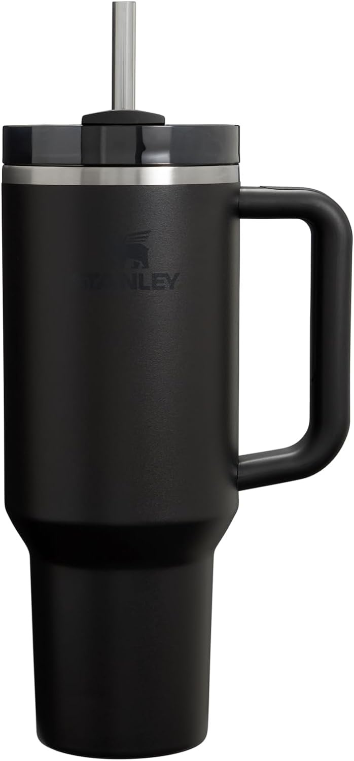 image:imageSTANLEY Quencher H20 Tumbler with Handle and Straw 40 oz Flowstate 3Position Lid Cup Holder Compatible for Travel Insulated Stainless Steel Cup BPAFree Chili Red FireworksBlack 20