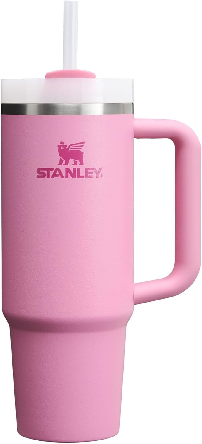 image:imageSTANLEY Quencher H20 Tumbler with Handle and Straw 40 oz Flowstate 3Position Lid Cup Holder Compatible for Travel Insulated Stainless Steel Cup BPAFree Chili Red FireworksPeony