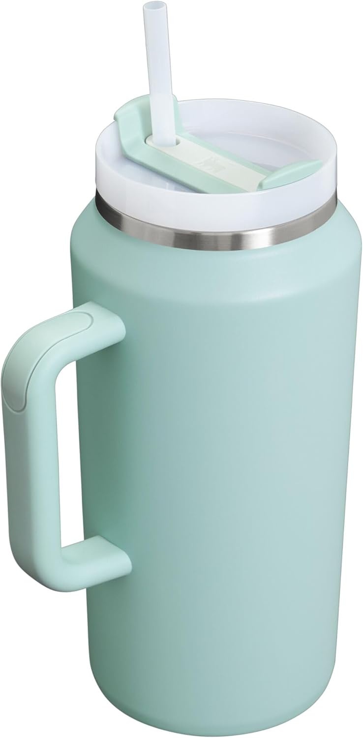 image:imageSTANLEY Quencher H20 Tumbler with Handle and Straw 40 oz Flowstate 3Position Lid Cup Holder Compatible for Travel Insulated Stainless Steel Cup BPAFree Chili Red FireworksSeafoam
