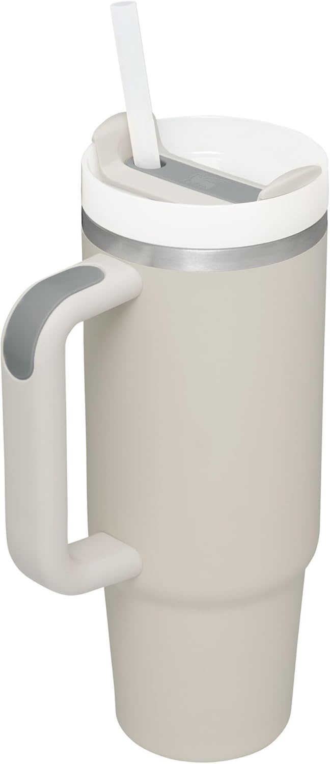 image:imageSTANLEY Quencher H20 Tumbler with Handle and Straw 40 oz Flowstate 3Position Lid Cup Holder Compatible for Travel Insulated Stainless Steel Cup BPAFree Chili Red FireworksDune