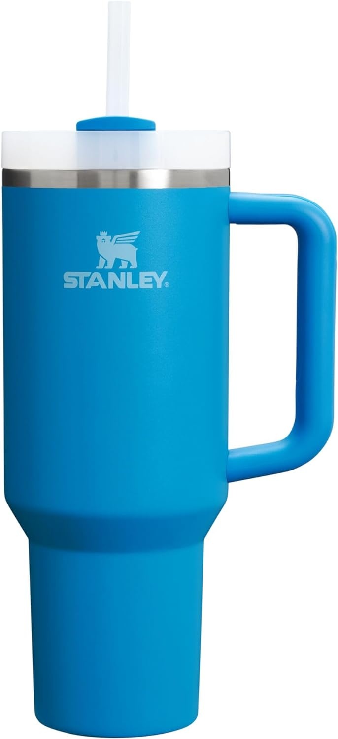 image:imageSTANLEY Quencher H20 Tumbler with Handle and Straw 40 oz Flowstate 3Position Lid Cup Holder Compatible for Travel Insulated Stainless Steel Cup BPAFree Chili Red FireworksAzure