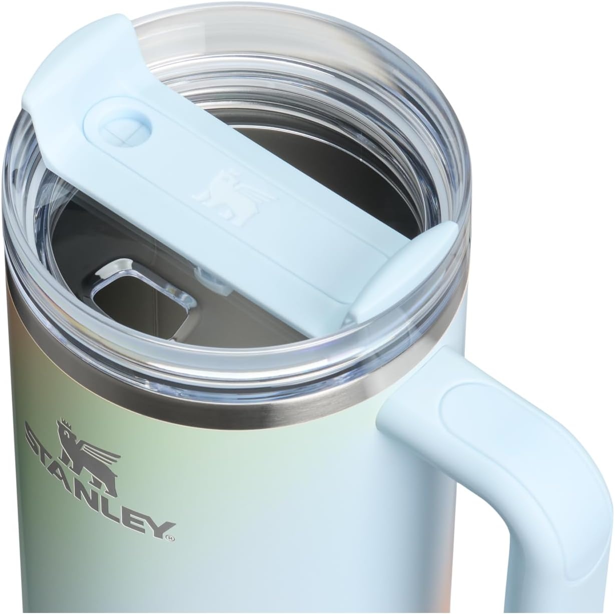 image:imageSTANLEY Quencher H20 Tumbler with Handle and Straw 40 oz Flowstate 3Position Lid Cup Holder Compatible for Travel Insulated Stainless Steel Cup BPAFree Chili Red FireworksSunrise Spiral