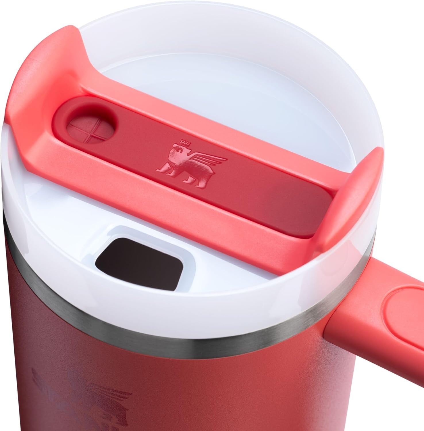 image:imageSTANLEY Quencher H20 Tumbler with Handle and Straw 40 oz Flowstate 3Position Lid Cup Holder Compatible for Travel Insulated Stainless Steel Cup BPAFree Chili Red FireworksHot Coral