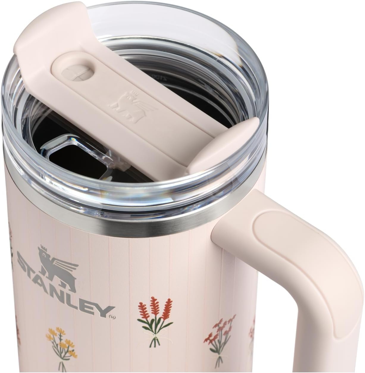image:imageSTANLEY Quencher H20 Tumbler with Handle and Straw 40 oz Flowstate 3Position Lid Cup Holder Compatible for Travel Insulated Stainless Steel Cup BPAFree Chili Red FireworksRose Quartz Bouquets