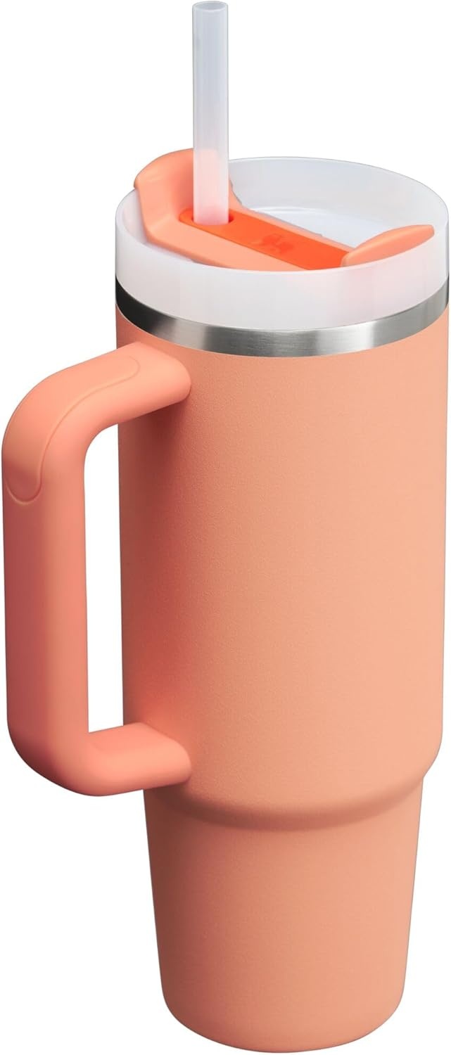 image:imageSTANLEY Quencher H20 Tumbler with Handle and Straw 40 oz Flowstate 3Position Lid Cup Holder Compatible for Travel Insulated Stainless Steel Cup BPAFree Chili Red FireworksNectarine