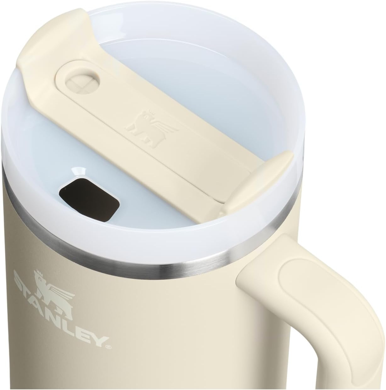 image:imageSTANLEY Quencher H20 Tumbler with Handle and Straw 40 oz Flowstate 3Position Lid Cup Holder Compatible for Travel Insulated Stainless Steel Cup BPAFree Chili Red FireworksToasted Almond