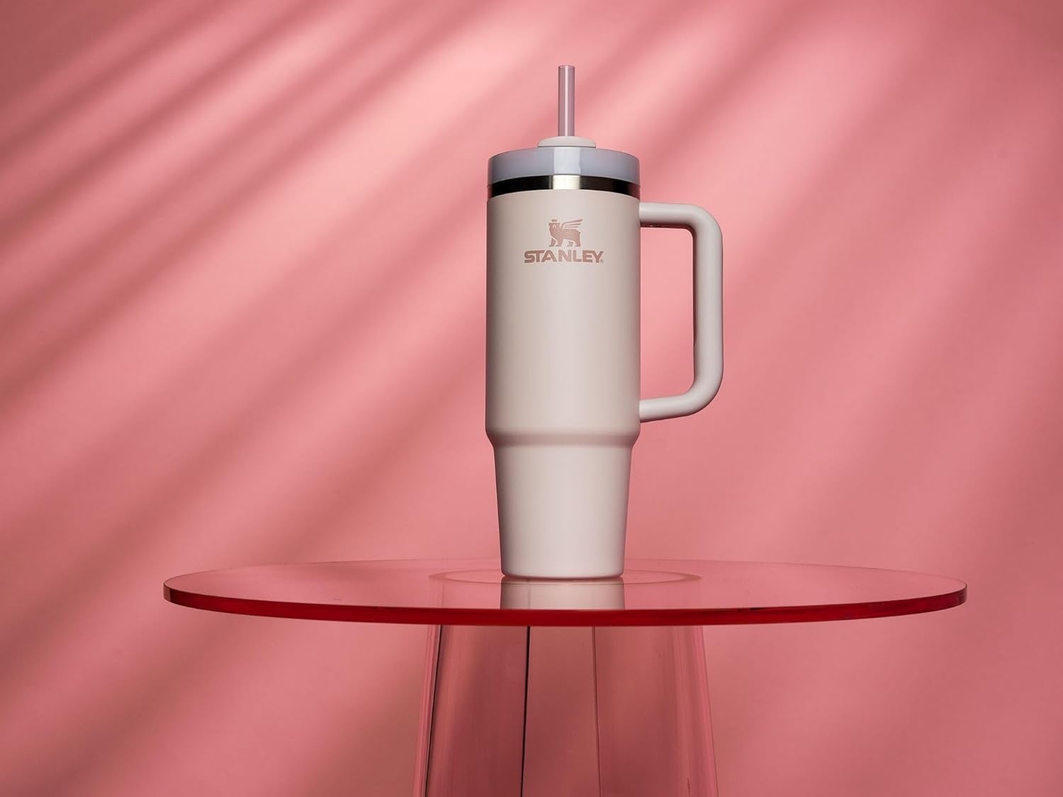 image:imageSTANLEY Quencher H20 Tumbler with Handle and Straw 40 oz Flowstate 3Position Lid Cup Holder Compatible for Travel Insulated Stainless Steel Cup BPAFree Chili Red FireworksRose Quartz 20