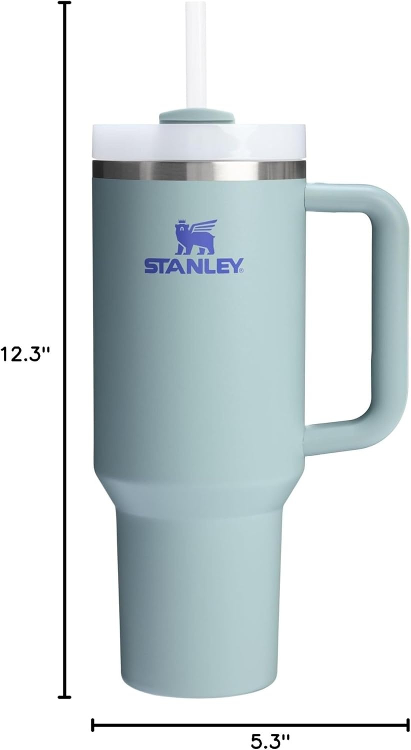 image:imageSTANLEY Quencher H20 Tumbler with Handle and Straw 40 oz Flowstate 3Position Lid Cup Holder Compatible for Travel Insulated Stainless Steel Cup BPAFree Chili Red FireworksExclusive Blue Cactus