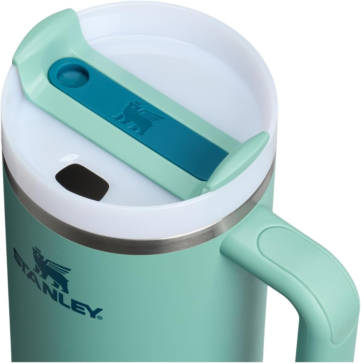 image:imageSTANLEY Quencher H20 Tumbler with Handle and Straw 40 oz Flowstate 3Position Lid Cup Holder Compatible for Travel Insulated Stainless Steel Cup BPAFree Chili Red FireworksSpring Green