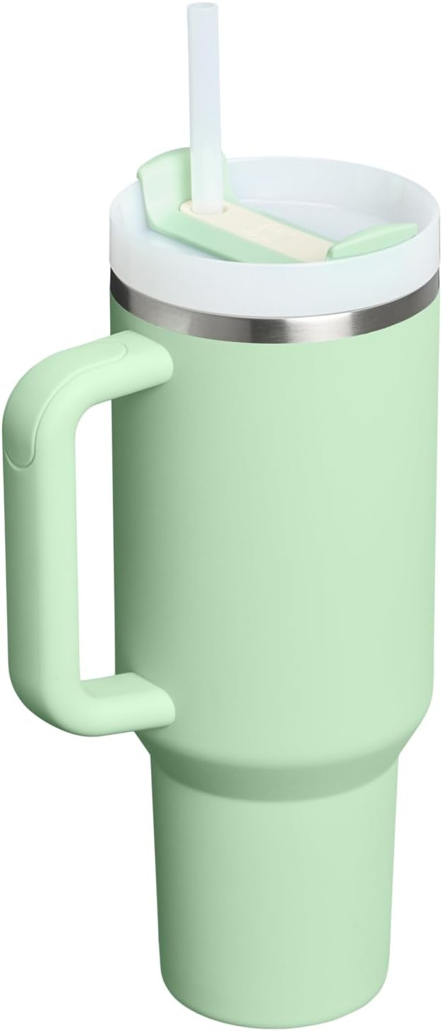 image:imageSTANLEY Quencher H20 Tumbler with Handle and Straw 40 oz Flowstate 3Position Lid Cup Holder Compatible for Travel Insulated Stainless Steel Cup BPAFree Chili Red FireworksPistachio