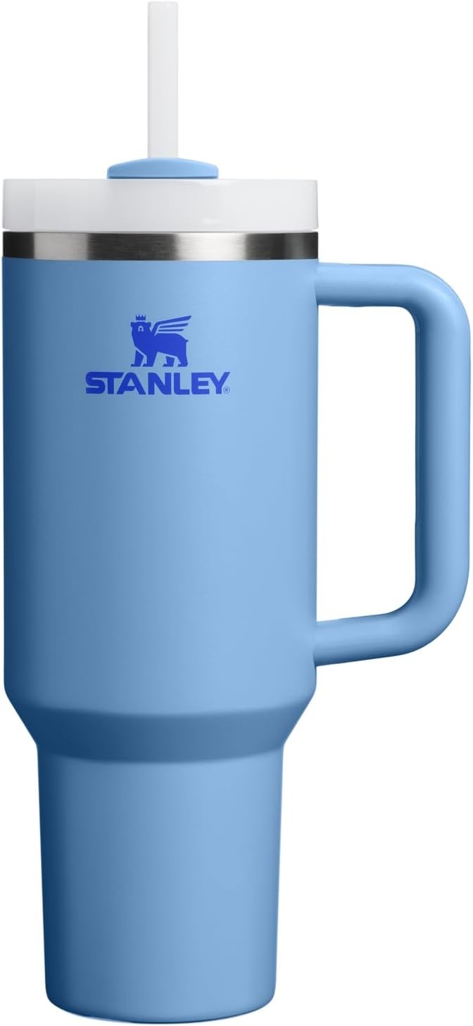 image:imageSTANLEY Quencher H20 Tumbler with Handle and Straw 40 oz Flowstate 3Position Lid Cup Holder Compatible for Travel Insulated Stainless Steel Cup BPAFree Chili Red FireworksBlue Sky