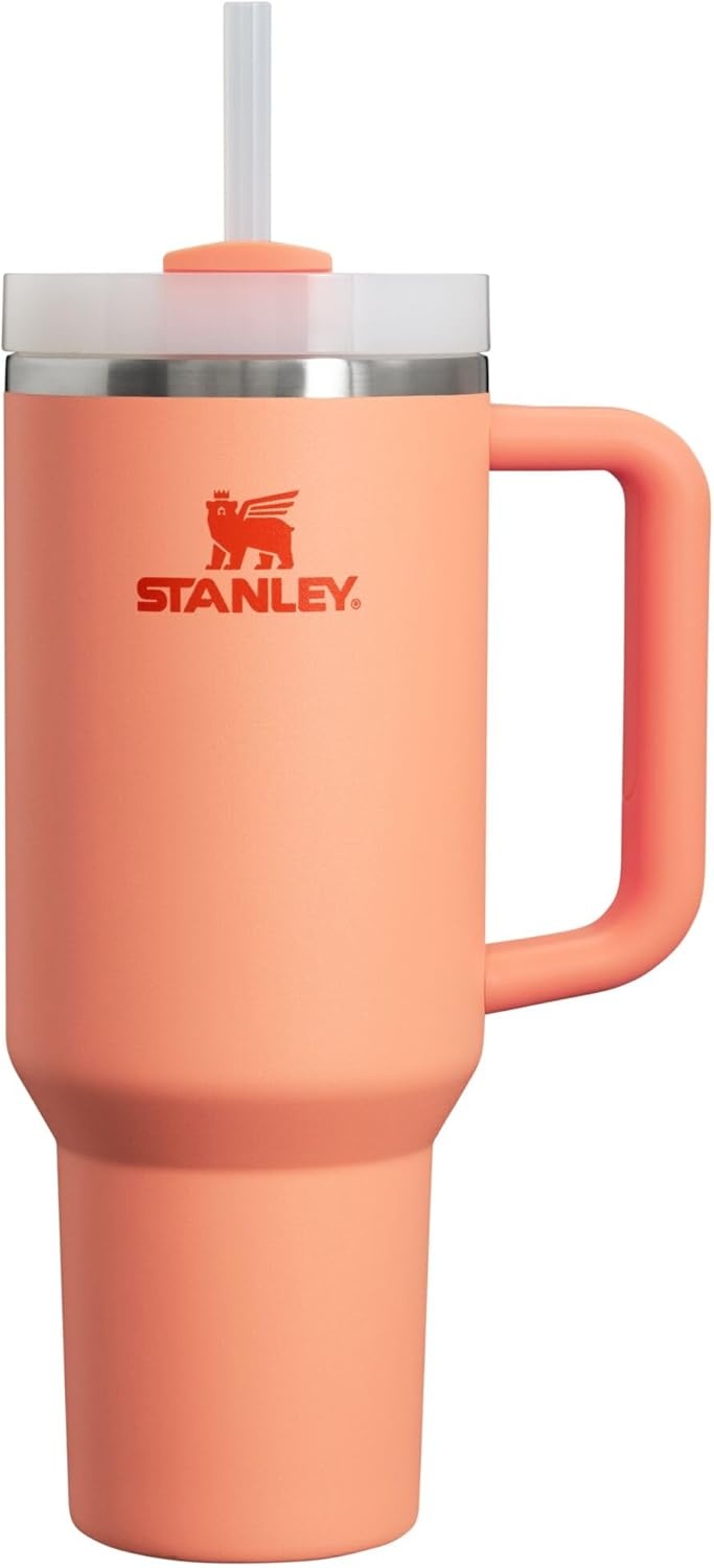image:imageSTANLEY Quencher H20 Tumbler with Handle and Straw 40 oz Flowstate 3Position Lid Cup Holder Compatible for Travel Insulated Stainless Steel Cup BPAFree Chili Red FireworksNectarine