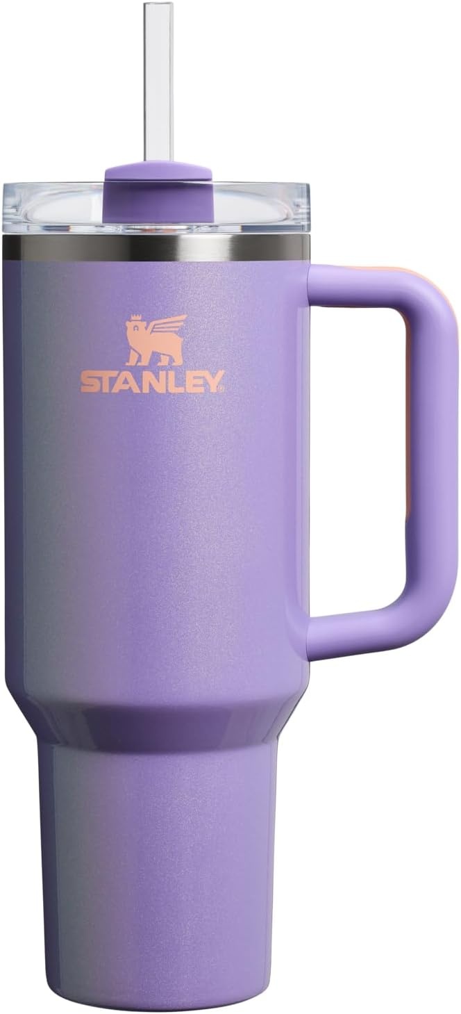 image:imageSTANLEY Quencher H20 Tumbler with Handle and Straw 40 oz Flowstate 3Position Lid Cup Holder Compatible for Travel Insulated Stainless Steel Cup BPAFree Chili Red FireworksPeriwinkle Shimmer
