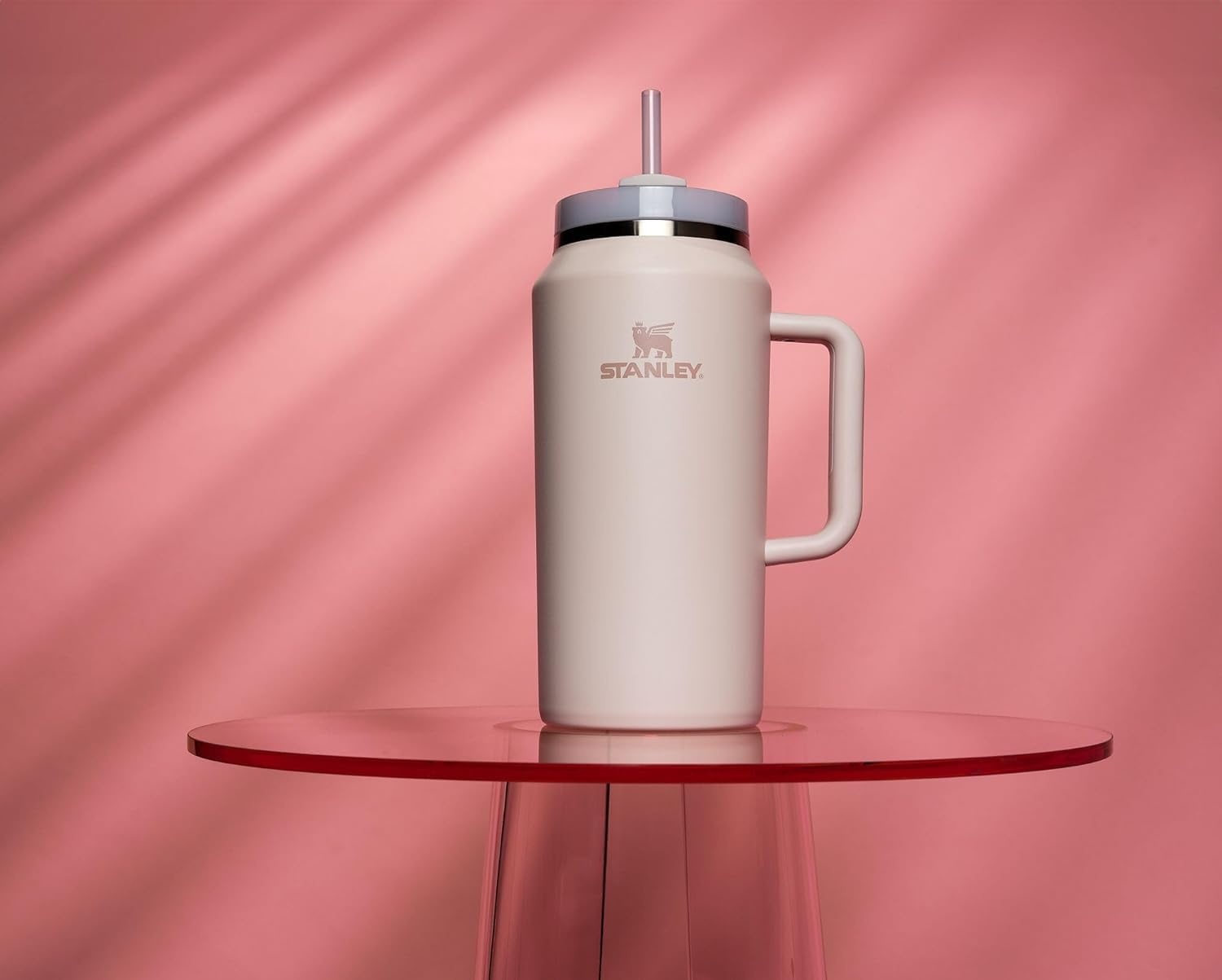 image:imageSTANLEY Quencher H20 Tumbler with Handle and Straw 40 oz Flowstate 3Position Lid Cup Holder Compatible for Travel Insulated Stainless Steel Cup BPAFree Chili Red FireworksRose Quartz 20