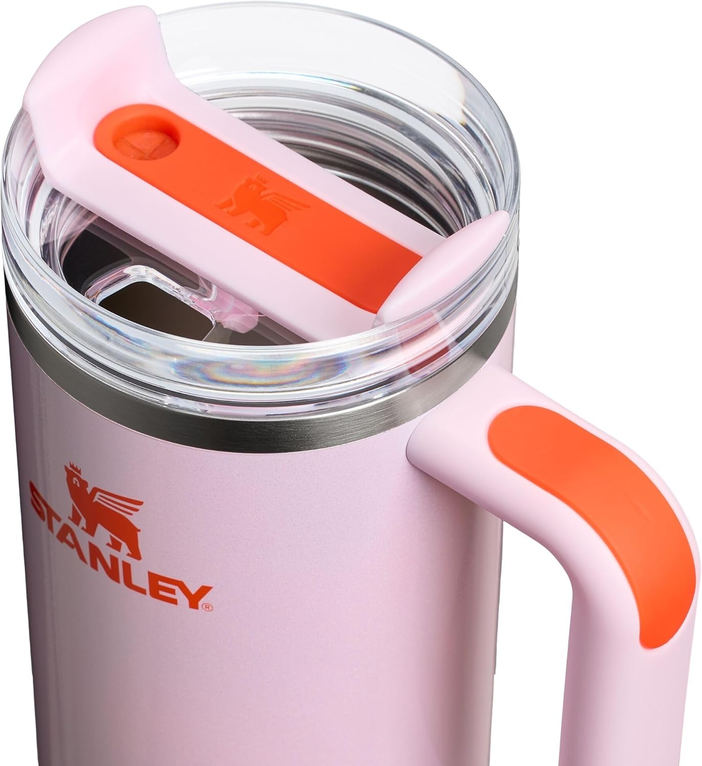 image:imageSTANLEY Quencher H20 Tumbler with Handle and Straw 40 oz Flowstate 3Position Lid Cup Holder Compatible for Travel Insulated Stainless Steel Cup BPAFree Chili Red FireworksRose Petal Shimmer