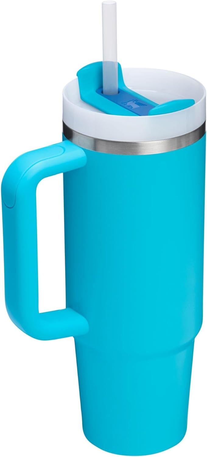 image:imageSTANLEY Quencher H20 Tumbler with Handle and Straw 40 oz Flowstate 3Position Lid Cup Holder Compatible for Travel Insulated Stainless Steel Cup BPAFree Chili Red FireworksSplash