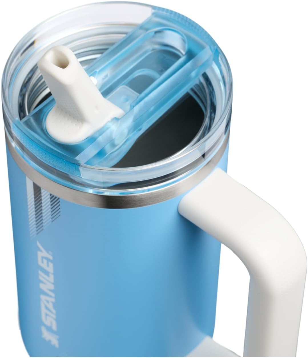 image:imageSTANLEY Quencher ProTour Flip Straw Tumbler with Leakproof Lid 30 oz Builtin Straw and Handle Cup Holder Compatible for Travel insulated Stainless Steel Cup BPAFree Team Light Blue WhiteTeam Light Blue White
