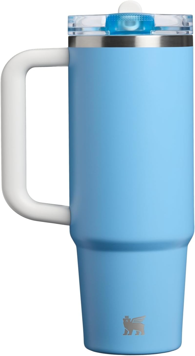 image:imageSTANLEY Quencher ProTour Flip Straw Tumbler with Leakproof Lid 30 oz Builtin Straw and Handle Cup Holder Compatible for Travel insulated Stainless Steel Cup BPAFree Team Light Blue WhiteTeam Light Blue White