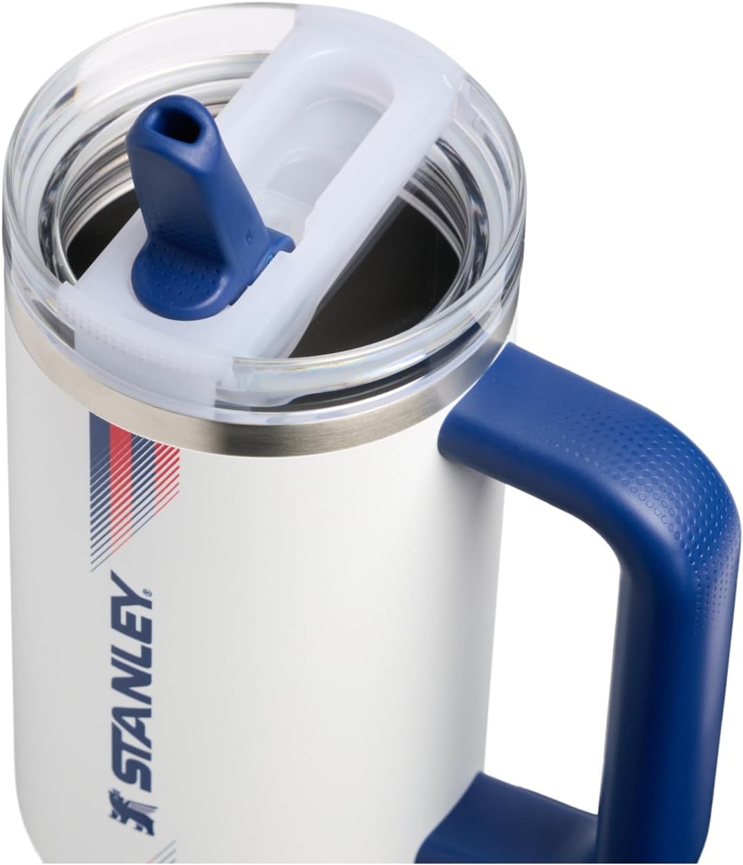 image:imageSTANLEY Quencher ProTour Flip Straw Tumbler with Leakproof Lid 30 oz Builtin Straw and Handle Cup Holder Compatible for Travel insulated Stainless Steel Cup BPAFree Team Light Blue WhiteTeam White Dark Blue