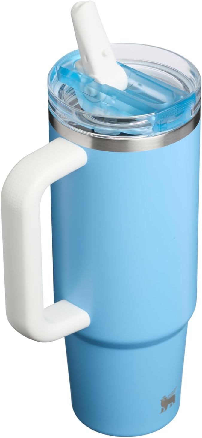 image:imageSTANLEY Quencher ProTour Flip Straw Tumbler with Leakproof Lid 30 oz Builtin Straw and Handle Cup Holder Compatible for Travel insulated Stainless Steel Cup BPAFree Team Light Blue WhiteTeam Light Blue White