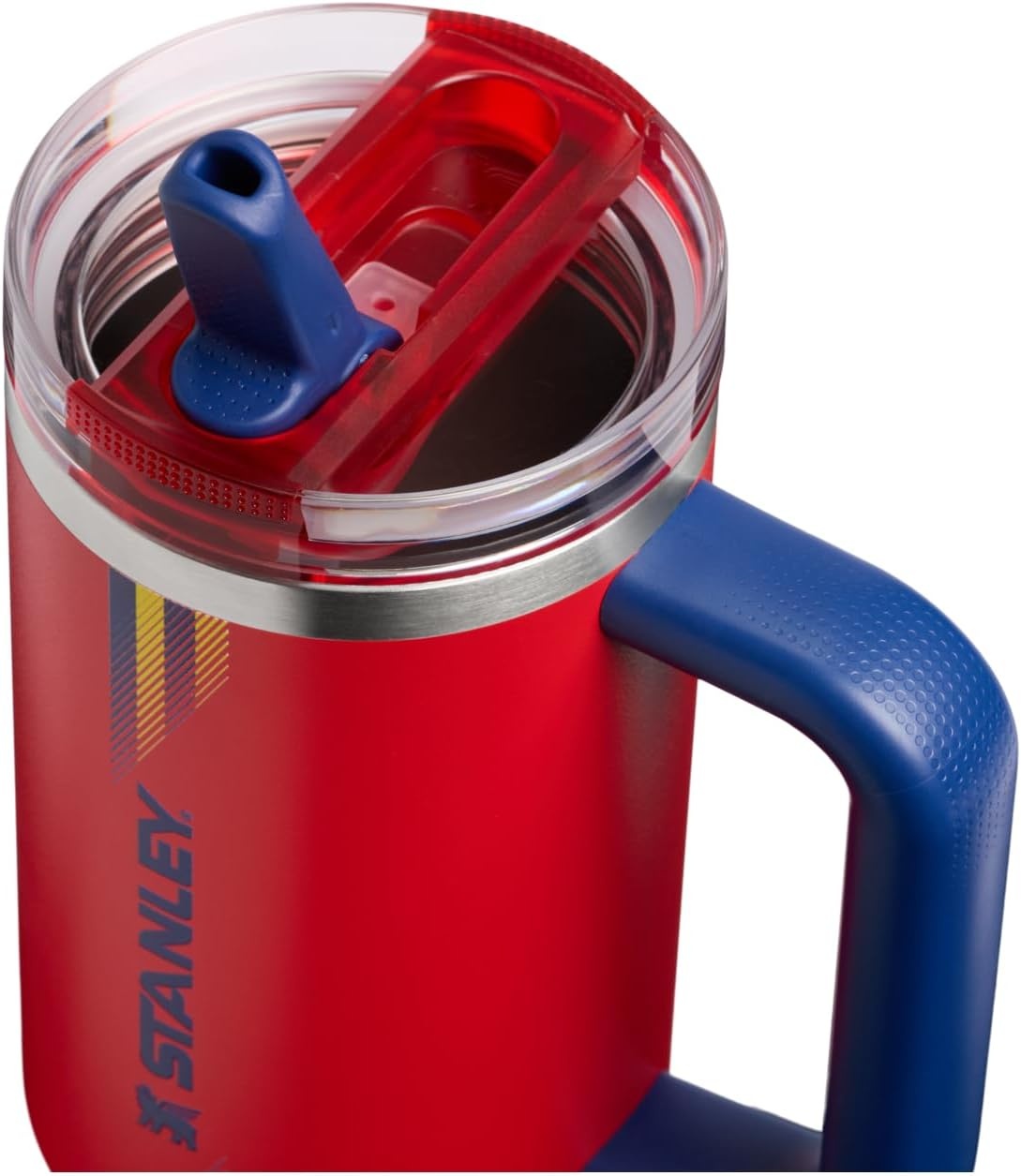 image:imageSTANLEY Quencher ProTour Flip Straw Tumbler with Leakproof Lid 30 oz Builtin Straw and Handle Cup Holder Compatible for Travel insulated Stainless Steel Cup BPAFree Team Light Blue WhiteTeam Red Dark Blue