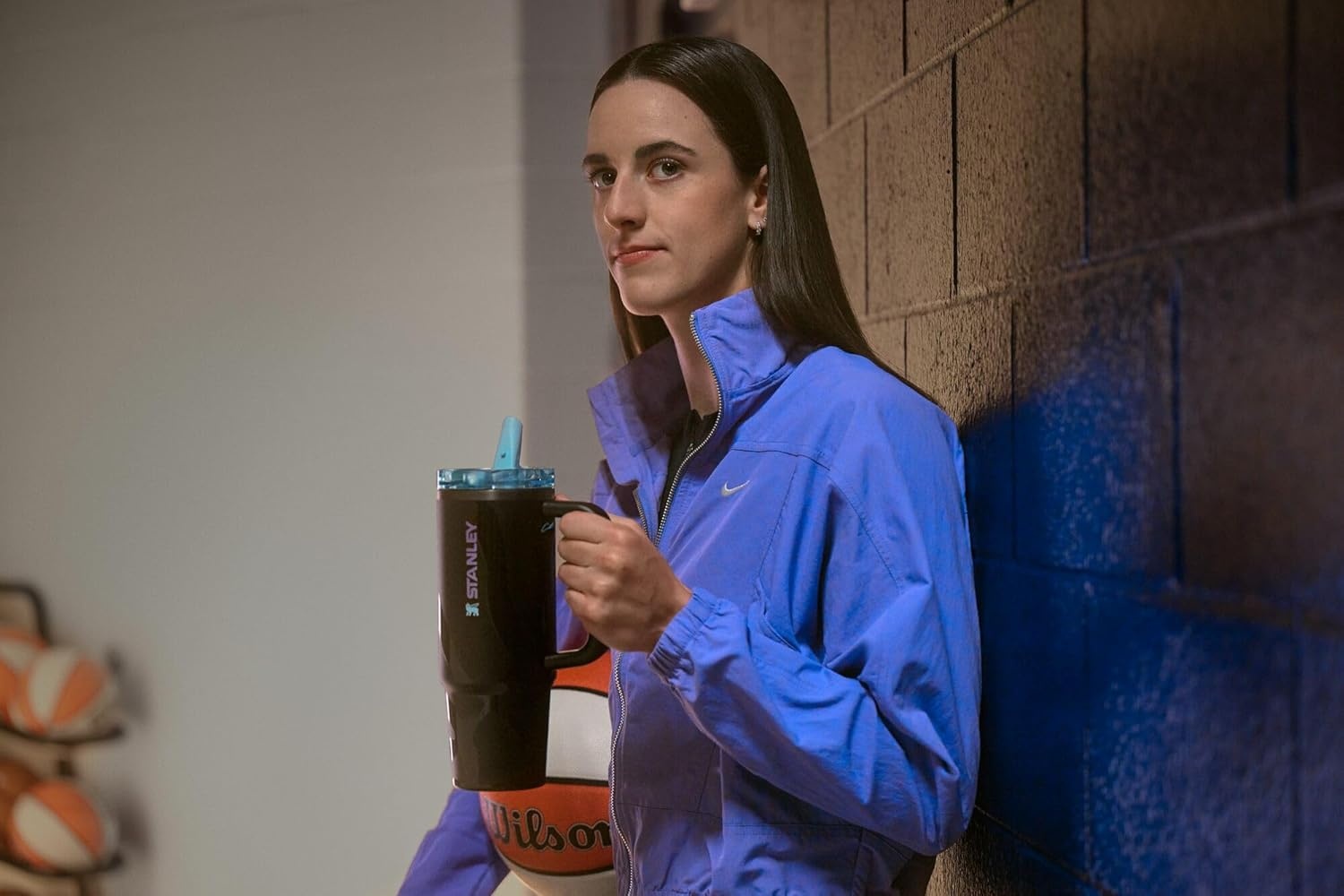 image:imageSTANLEY Quencher ProTour Flip Straw Tumbler with Leakproof Lid 30 oz Builtin Straw and Handle Cup Holder Compatible for Travel insulated Stainless Steel Cup BPAFree Team Light Blue WhiteCaitlin Clark Blacktop