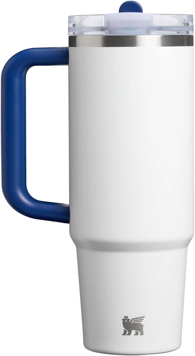 image:imageSTANLEY Quencher ProTour Flip Straw Tumbler with Leakproof Lid 30 oz Builtin Straw and Handle Cup Holder Compatible for Travel insulated Stainless Steel Cup BPAFree Team Light Blue WhiteTeam White Dark Blue