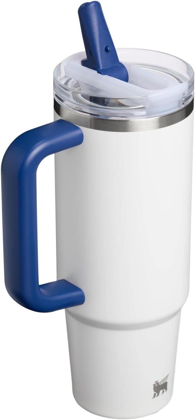 image:imageSTANLEY Quencher ProTour Flip Straw Tumbler with Leakproof Lid 30 oz Builtin Straw and Handle Cup Holder Compatible for Travel insulated Stainless Steel Cup BPAFree Team Light Blue WhiteTeam White Dark Blue