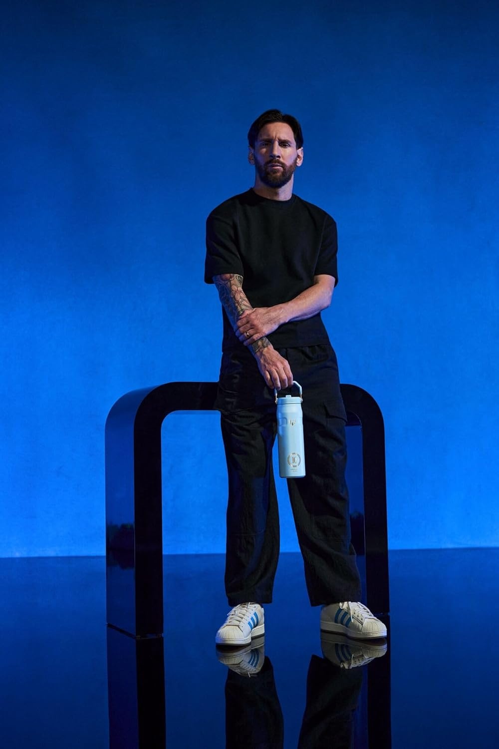 image:imageSTANLEY x Messi IceFlow Flip Straw 20 Water Bottle 24 oz BuiltIn Straw with Larger Opening Lightweight and Leak Resistant Insulated Stainless Steel BPAFree Messi Striker Blue