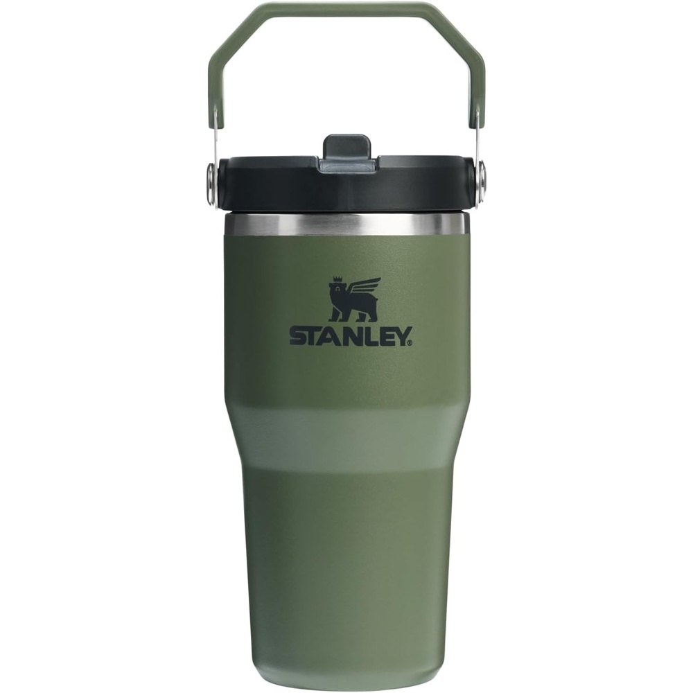 image:imageSTANLEY IceFlow 20 Flip Straw Tumbler with Handle 30 oz Twist On Lid and Flip Up Straw Leak Resistant Water Bottle Insulated Stainless Steel BPAFree Team Dark Green RedDried Pine