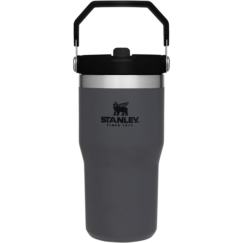 image:imageSTANLEY IceFlow 20 Flip Straw Tumbler with Handle 30 oz Twist On Lid and Flip Up Straw Leak Resistant Water Bottle Insulated Stainless Steel BPAFree Team Dark Green RedCharcoal