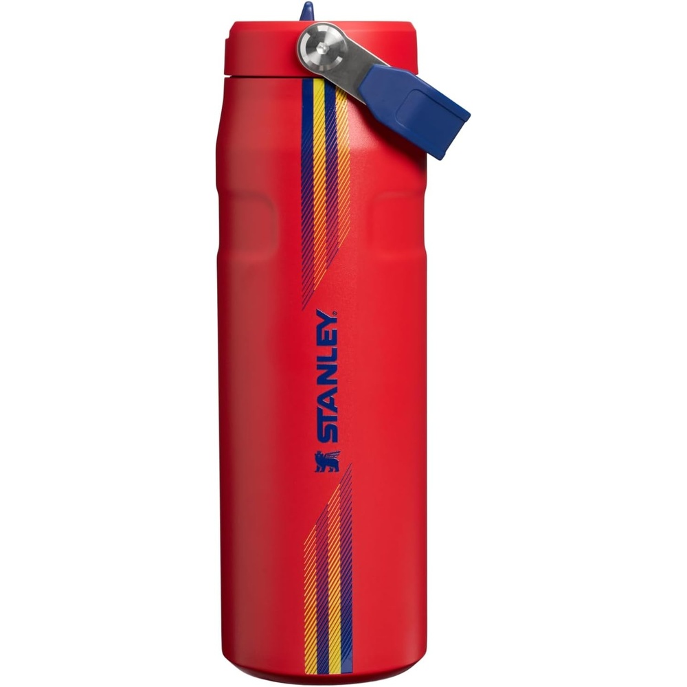 image:imageSTANLEY IceFlow Flip Straw 20 Water Bottle 24 oz BuiltIn Straw with Larger Opening Lightweight and Leak Resistant Insulated Stainless Steel BPAFree Team Red Dark Blue