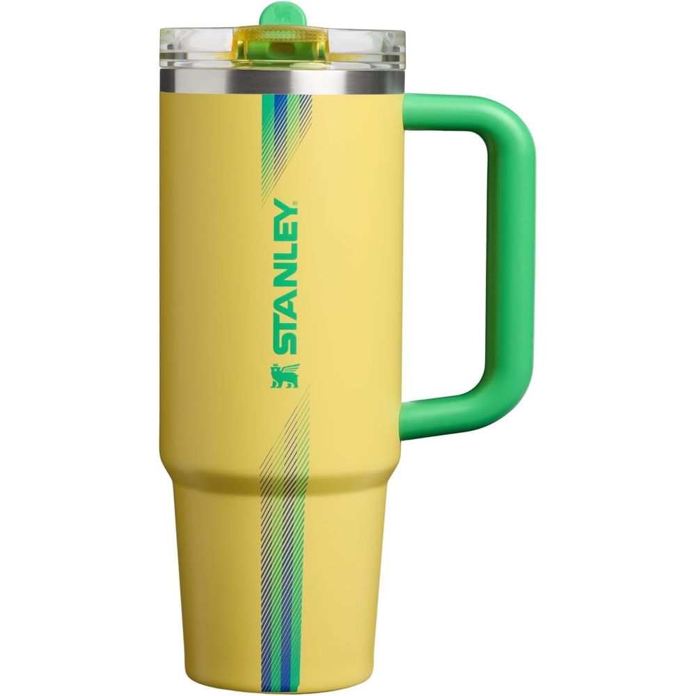 image:imageSTANLEY x Caitlin Clark Quencher ProTour Flip Straw Tumbler with Leakproof Lid 30 oz Builtin Straw and Handle Cup Holder Compatible for Travel Insulated Stainless Steel BPAFree BlacktopTeam Yellow Green