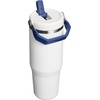 STANLEY IceFlow 2.0 Flip Straw Tumbler with Handle, 30 oz | Twist On Lid and Flip Up Straw | Leak Resistant Water Bottle | Insulated Stainless Steel | BPA-Free | Team Dark Green Red(Team White Dark Blue)
