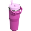 STANLEY IceFlow 2.0 Flip Straw Tumbler with Handle, 30 oz | Twist On Lid and Flip Up Straw | Leak Resistant Water Bottle | Insulated Stainless Steel | BPA-Free | Team Dark Green Red(Dark Blossom)