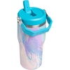 STANLEY IceFlow 2.0 Flip Straw Tumbler with Handle, 30 oz | Twist On Lid and Flip Up Straw | Leak Resistant Water Bottle | Insulated Stainless Steel | BPA-Free | Team Dark Green Red(Sea Glass Plume)