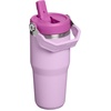 STANLEY IceFlow 2.0 Flip Straw Tumbler with Handle, 30 oz | Twist On Lid and Flip Up Straw | Leak Resistant Water Bottle | Insulated Stainless Steel | BPA-Free | Team Dark Green Red(Soft Orchid)