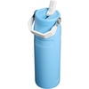 STANLEY IceFlow Flip Straw 2.0 Water Bottle, 24 oz | Built-In Straw with Larger Opening | Lightweight and Leak Resistant | Insulated Stainless Steel | BPA-Free | Team Light Blue White