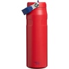 STANLEY IceFlow Flip Straw 2.0 Water Bottle, 24 oz | Built-In Straw with Larger Opening | Lightweight and Leak Resistant | Insulated Stainless Steel | BPA-Free | Team Red Dark Blue