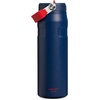 STANLEY IceFlow Flip Straw 2.0 Water Bottle, 24 oz | Built-In Straw with Larger Opening | Lightweight and Leak Resistant | Insulated Stainless Steel | BPA-Free | Team Navy Red