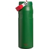 STANLEY IceFlow Flip Straw 2.0 Water Bottle, 24 oz | Built-In Straw with Larger Opening | Lightweight and Leak Resistant | Insulated Stainless Steel | BPA-Free | Team Dark Green Red