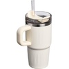 STANLEY Quencher H2.0 Tumbler with Handle and Straw 40 oz | Flowstate 3-Position Lid | Cup Holder Compatible for Travel | Insulated Stainless Steel Cup | BPA-Free | Chili Red Fireworks(Fluted Cream Gloss)